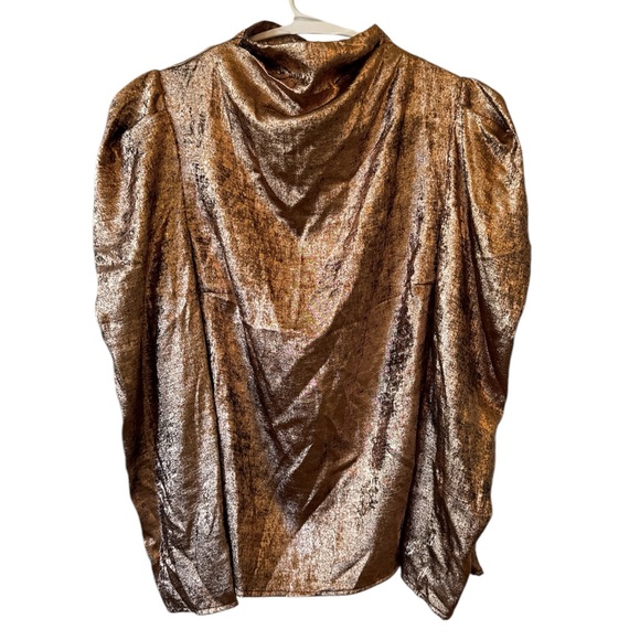 NWT FUTURE COLLECTIVE ROSE GOLD SHIMMER TOP - Picture 2 of 10
